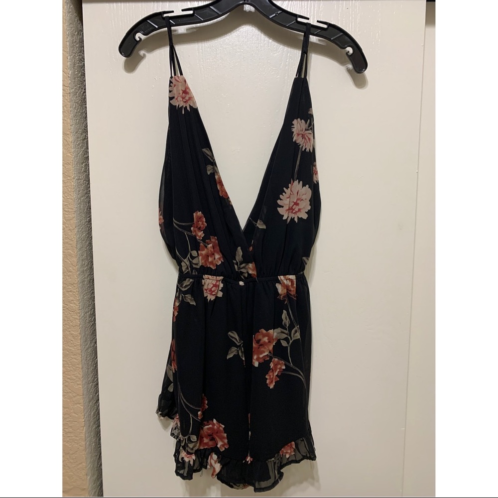 Black Floral Romper